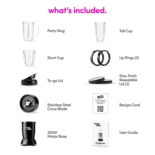 Magic Bullet Blender - 11 Piece Personal Blender Set Black