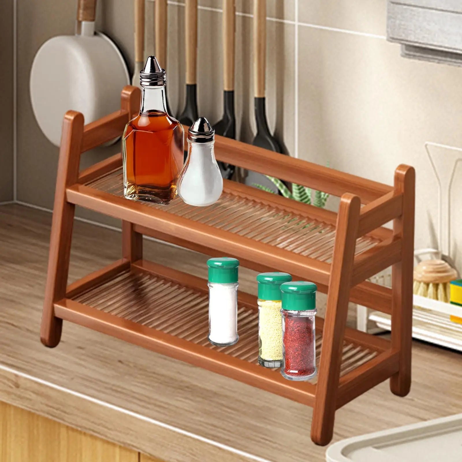 Syrup Bottle Holder Stand - Non-Drip Dispenser Organizer for Kitchen