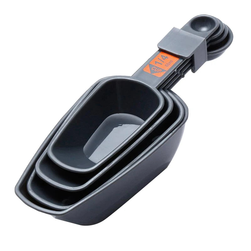 4 Piece Measuring Cups Set - Plastic Baking Measuring Spoons with Scale