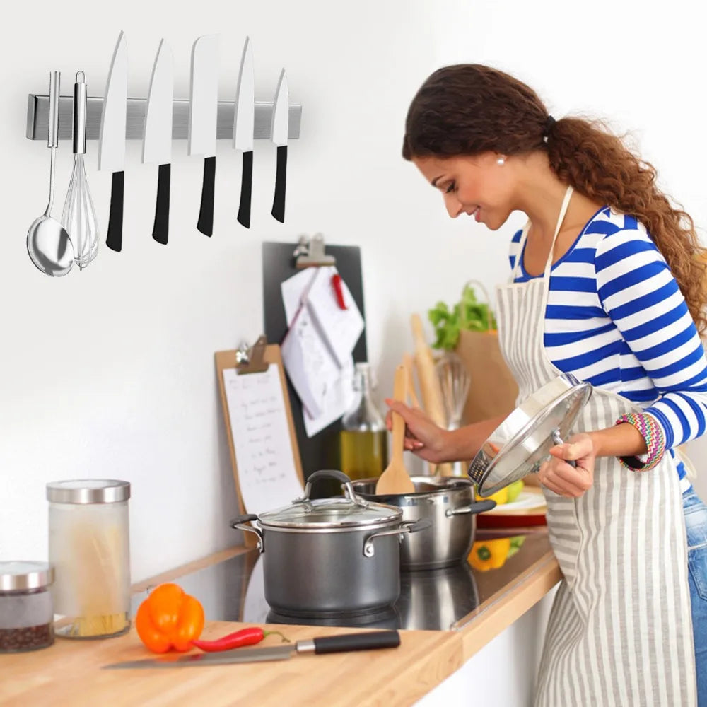 Magnetic Knife Holder - Wall Mount Stainless Steel Knife Strip Bar