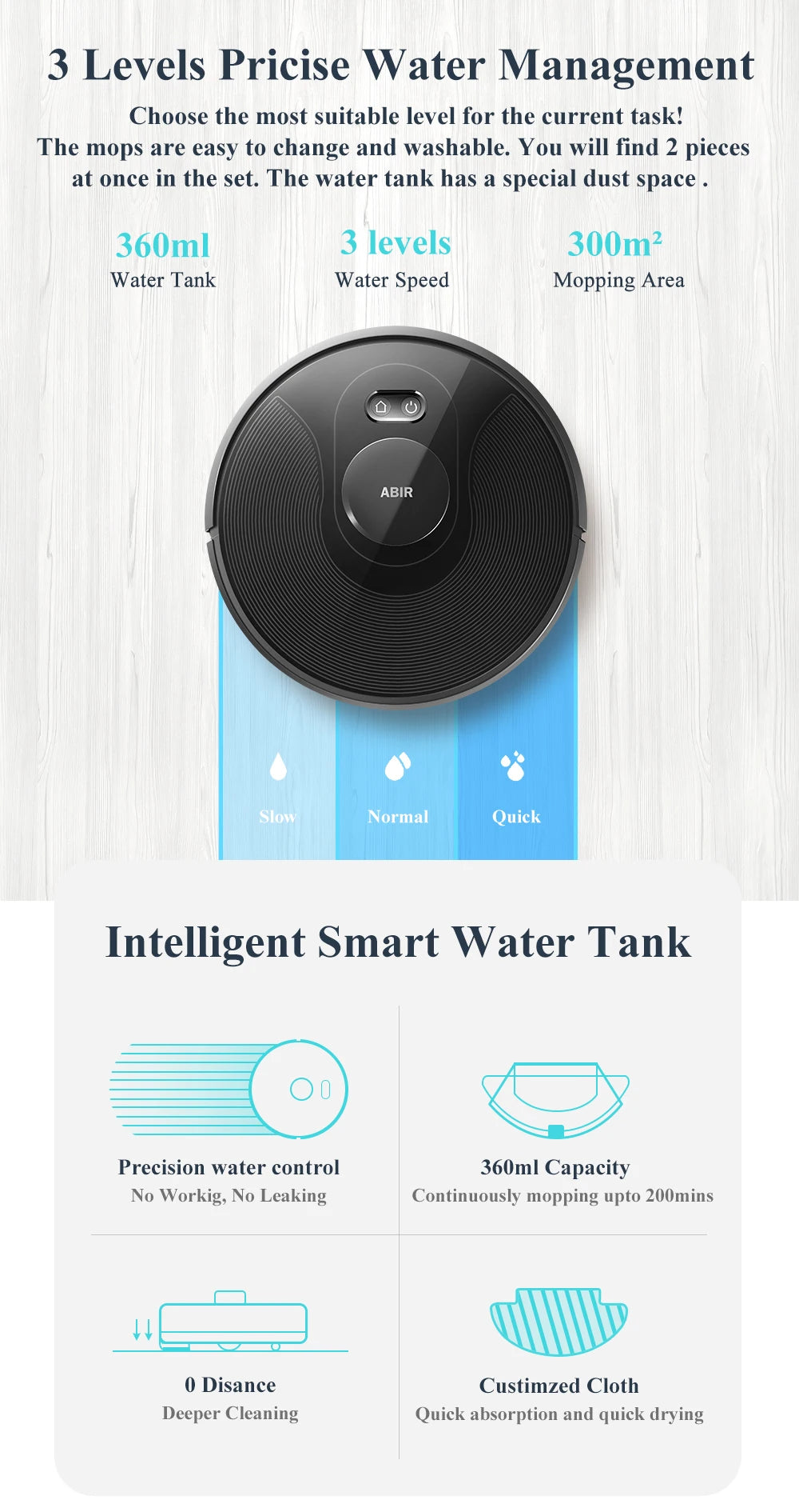 ABIR X8 Robot Vacuum Cleaner - Smart Automatic Floor Cleaning Robot