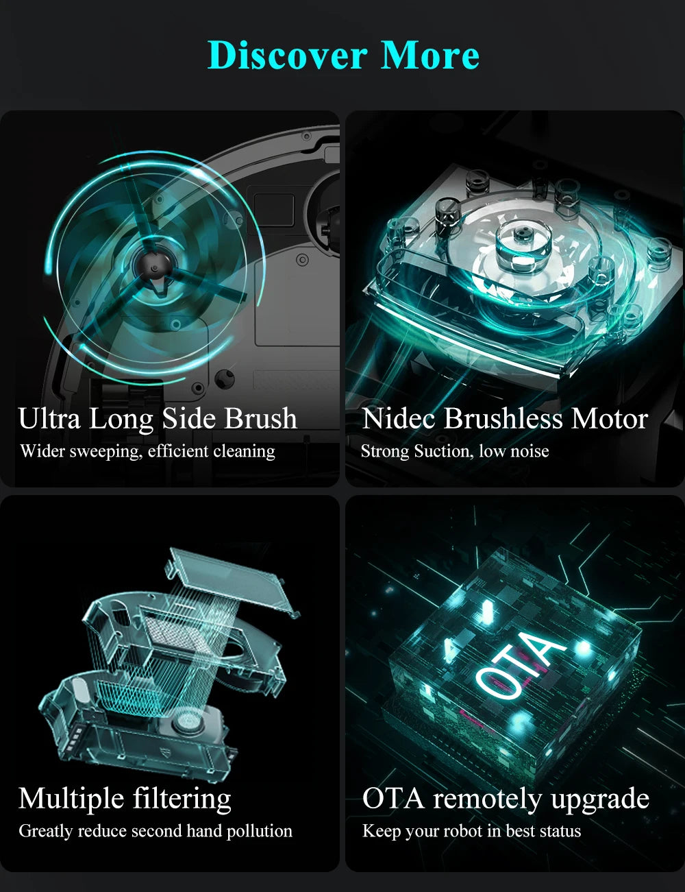 ABIR X8 Robot Vacuum Cleaner - Smart Automatic Floor Cleaning Robot