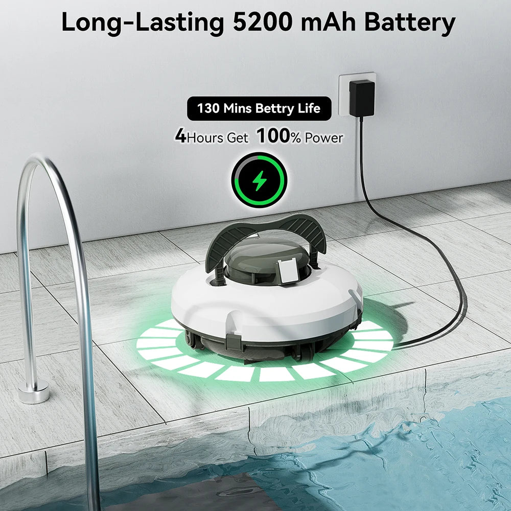 Redkey S100 Cordless Robotic Pool Cleaner - Automatic Swimming Pool Vacuum