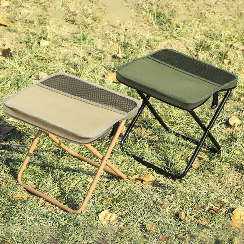 Foldable Camping Stool - Portable Backpack Chair for Outdoor Fishing Travel