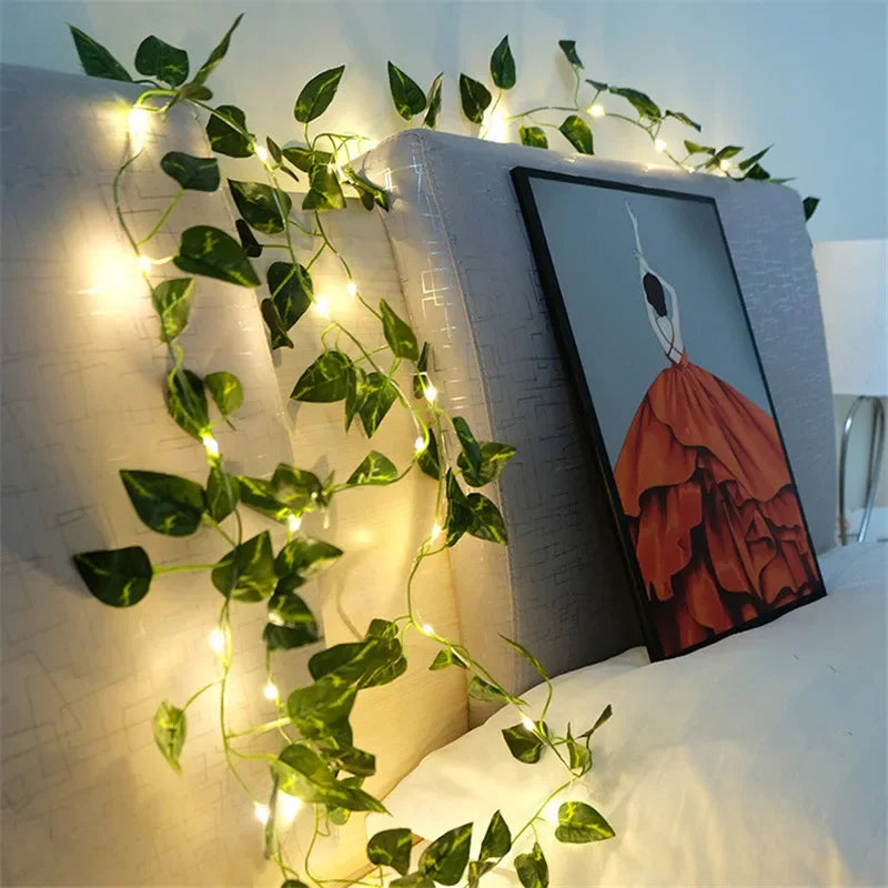 Flower Green Leaf String Lights - Decorative LED Fairy Lights