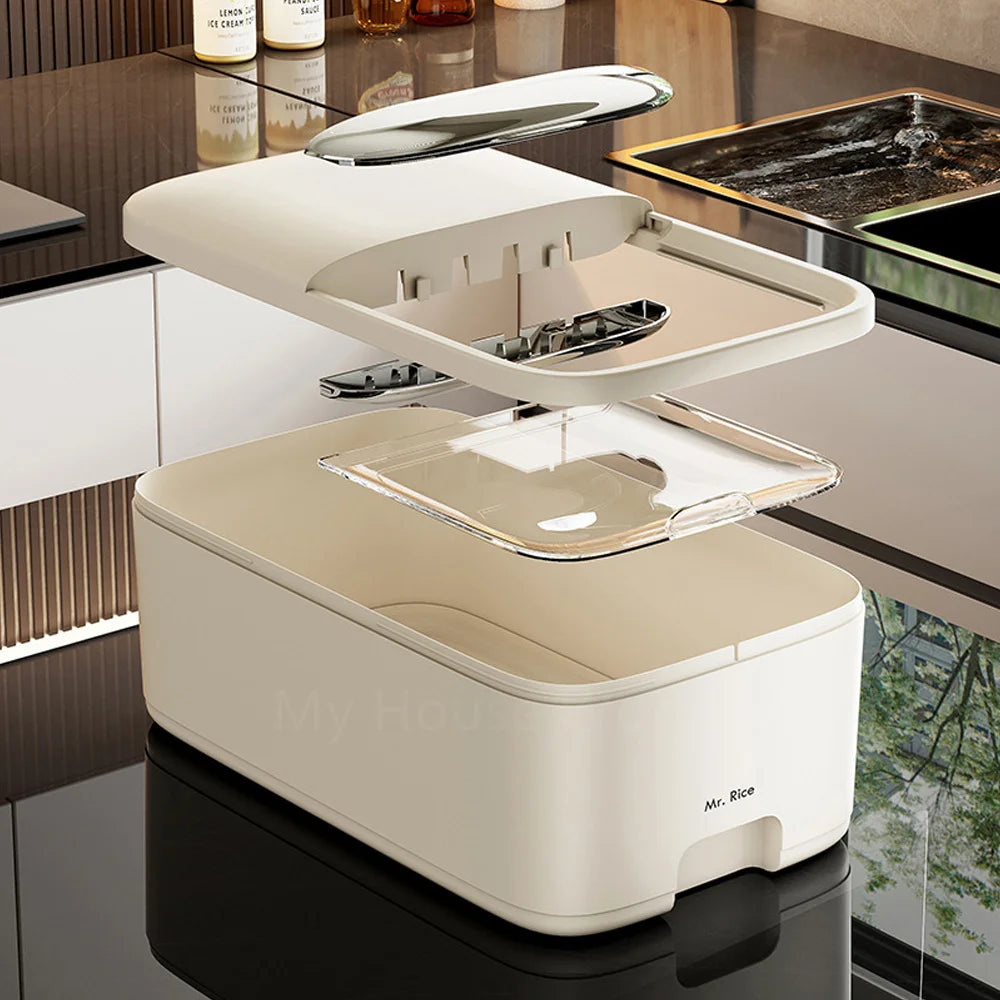 10KG Rice Storage Container - Airtight Cereal Dispenser Box