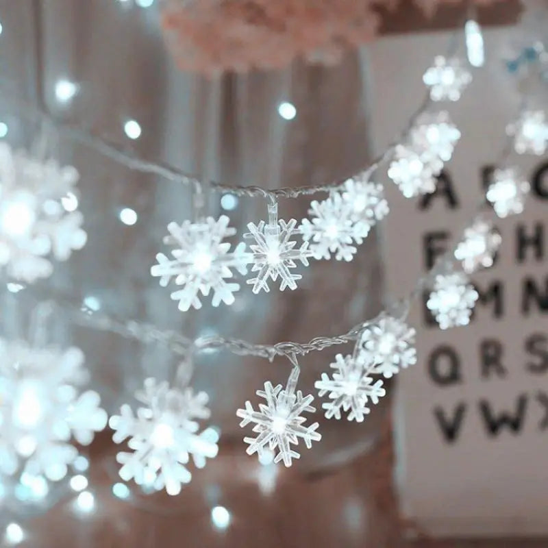 Snowflake LED String Lights - Christmas Winter Decorative Fairy Lights
