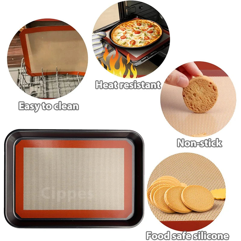 Silicone Baking Mats Set - Reusable Non-Stick Oven Liners
