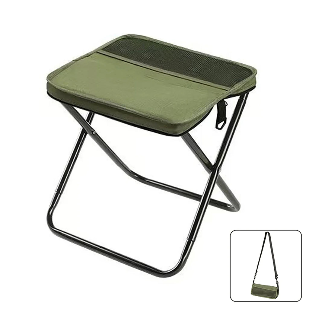 Foldable Camping Stool - Portable Backpack Chair for Outdoor Fishing Travel