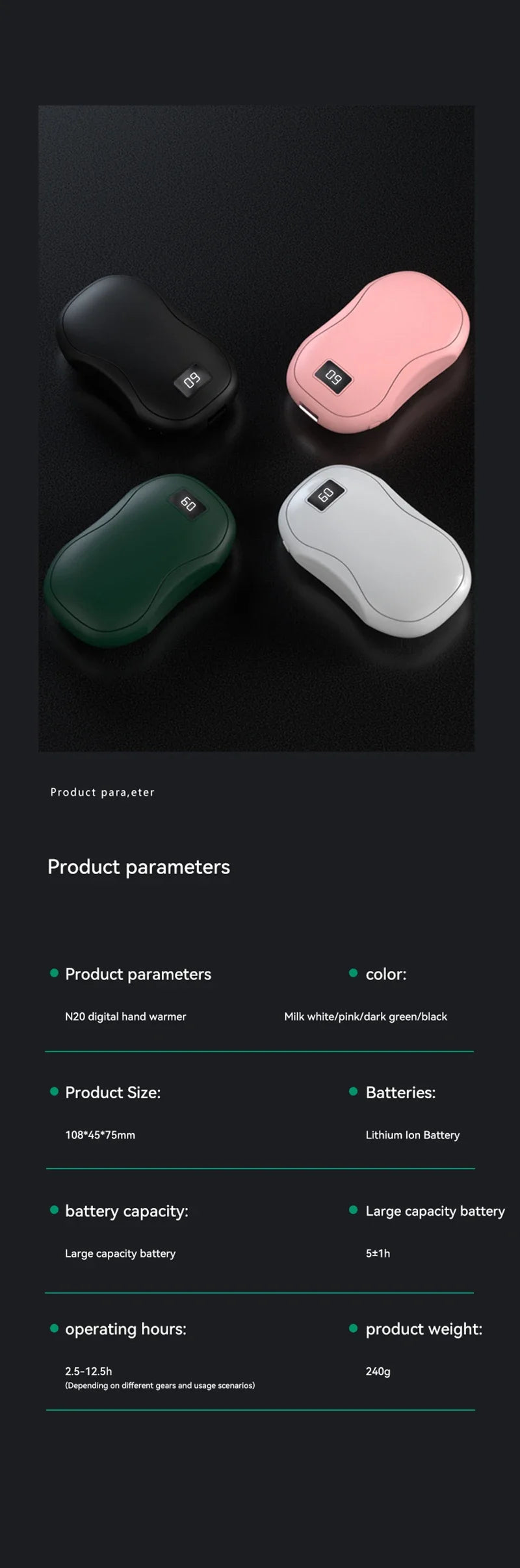 Xiaomi Portable Hand Warmer 50000mAh - Rechargeable Electric Pocket Heater