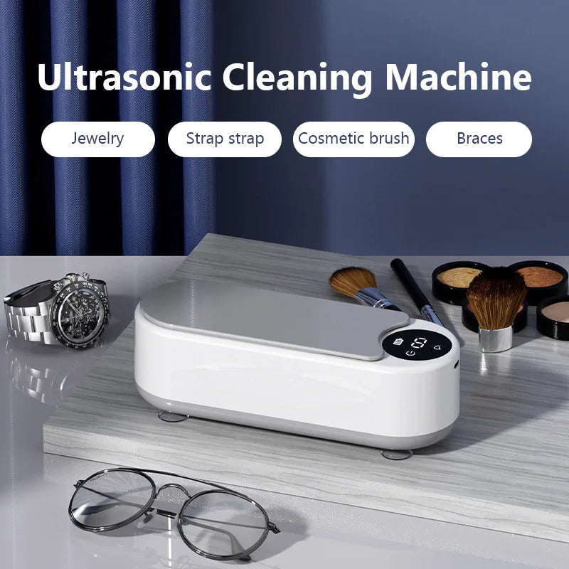 Ultrasonic Wireless Glasses Cleaning Machine - Portable Eyeglass Jewelry Cleaner