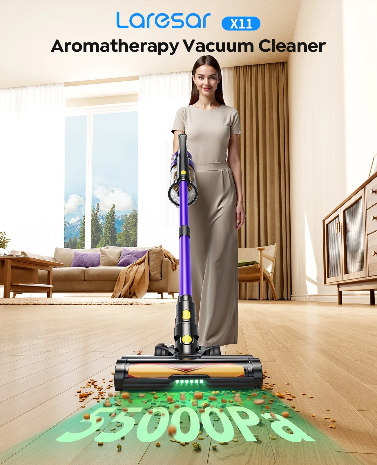 Laresar X11 Cordless Vacuum Cleaner - Wireless Stick Vacuum