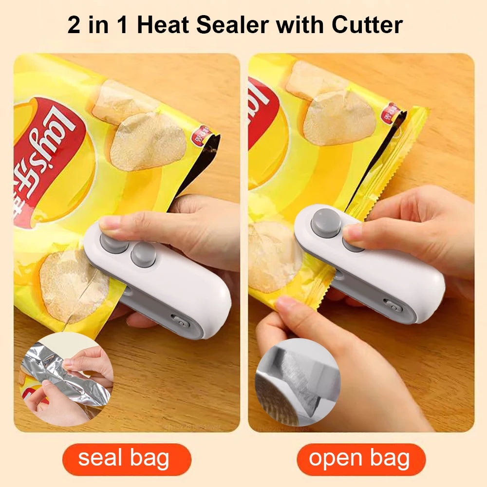 Handheld Bag Sealer - Mini Heat Vacuum Sealer for Food Storage