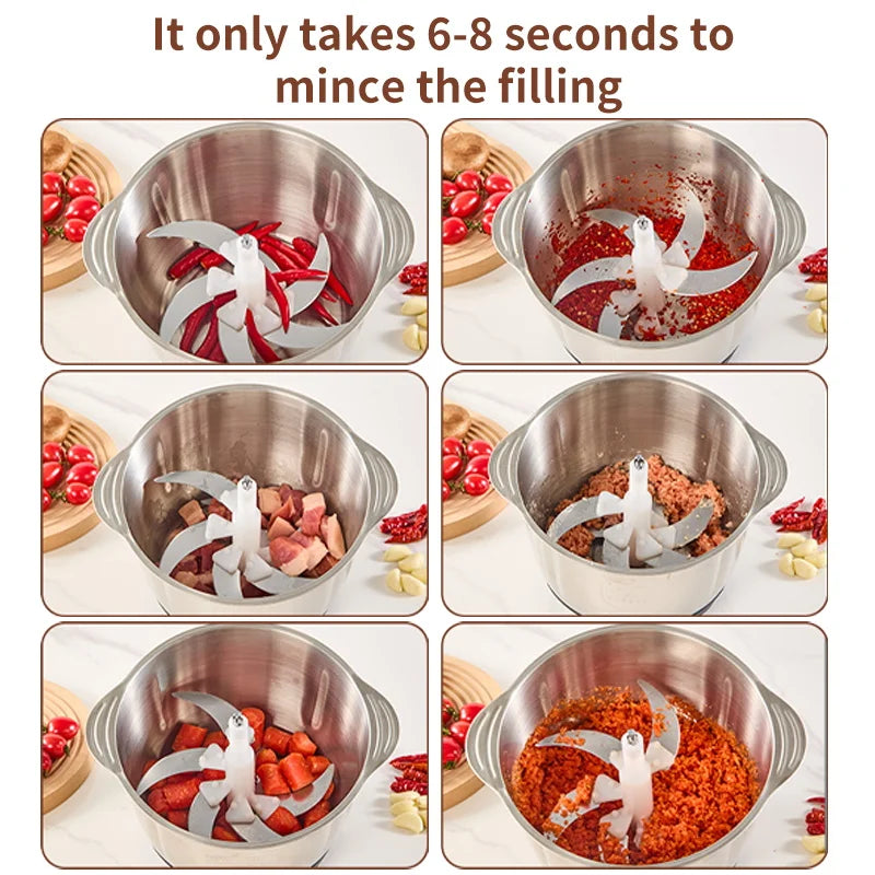 5L Electric Food Chopper - Vegetable Processor Meat Grinder Mixer