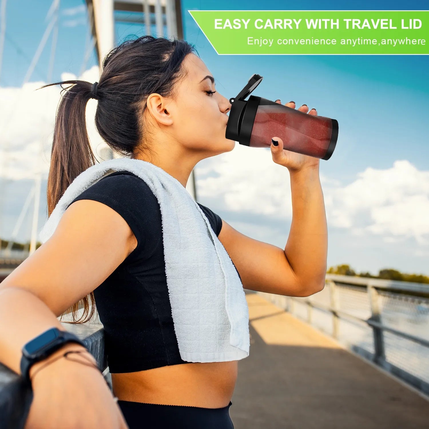 Portable Blender 700ML - USB Rechargeable Juicer for Smoothies Shakes