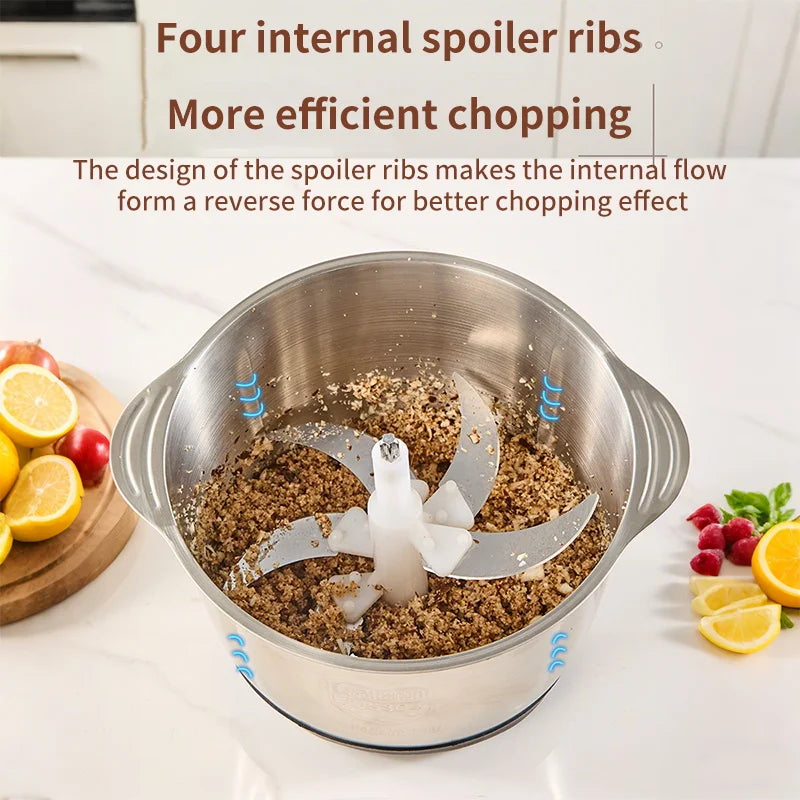 5L Electric Food Chopper - Vegetable Processor Meat Grinder Mixer