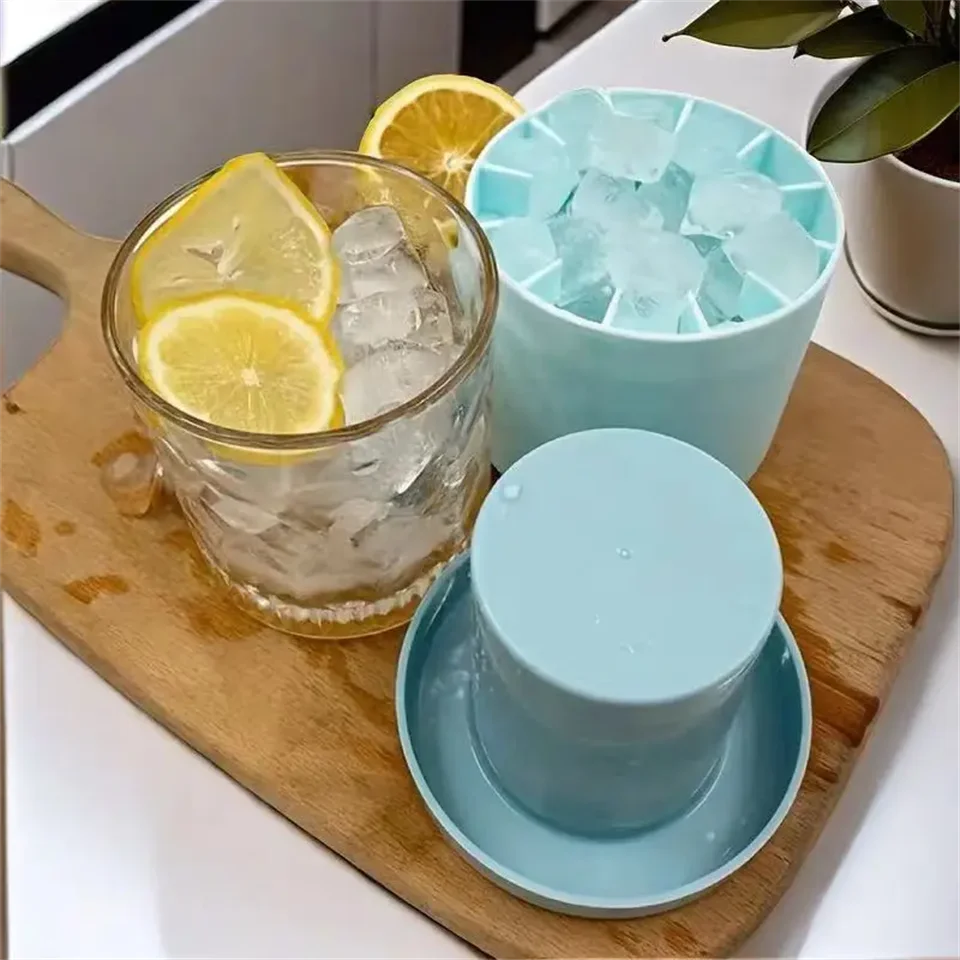 Food Grade Silicone Ice Cube Maker - Cylinder Ice Mold Tray