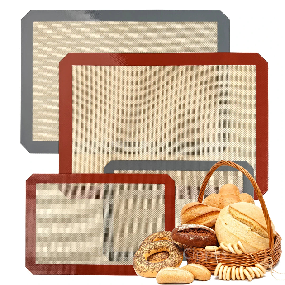 Silicone Baking Mats Set - Reusable Non-Stick Oven Liners
