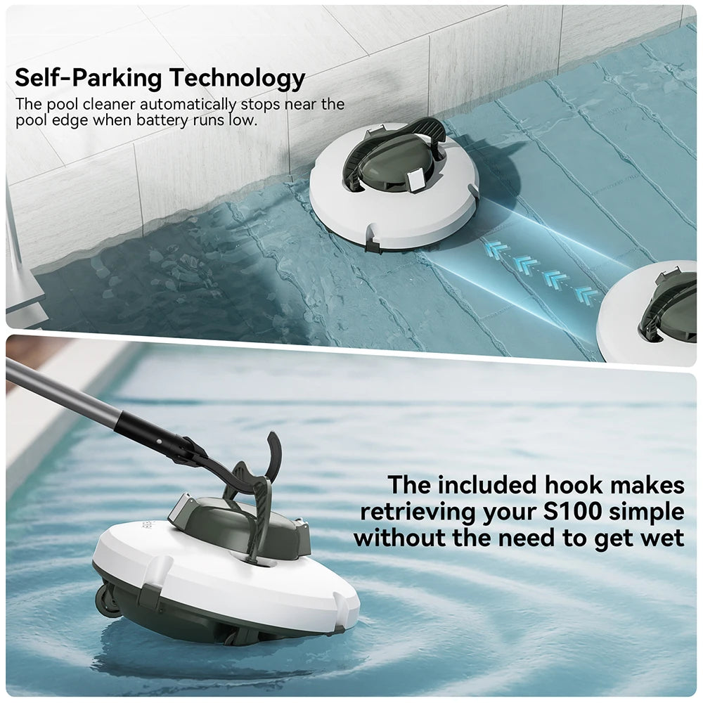 Redkey S100 Cordless Robotic Pool Cleaner - Automatic Swimming Pool Vacuum