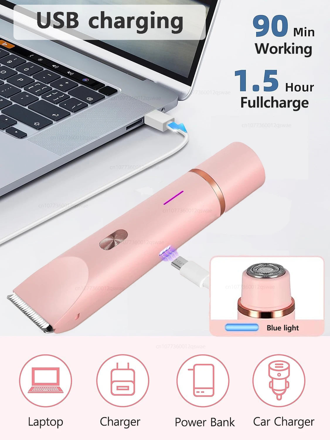 Electric Body Shaver - Dual Head Rechargeable Hair Remover Trimmer