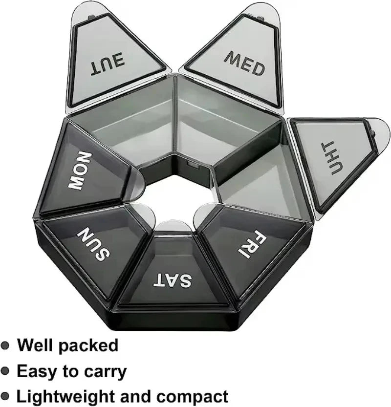 Pill Storage Box - Weekly Medication Organizer Container