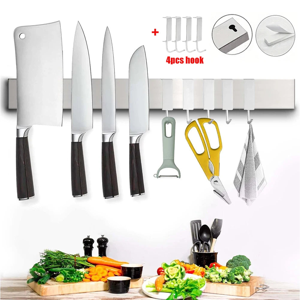 Magnetic Knife Holder - Wall Mount Stainless Steel Knife Strip Bar