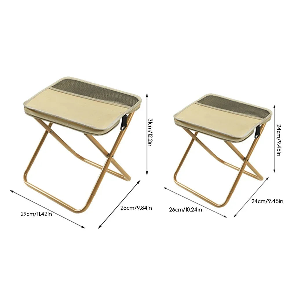 Foldable Camping Stool - Portable Backpack Chair for Outdoor Fishing Travel