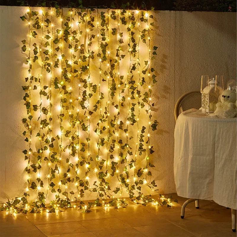 Flower Green Leaf String Lights - Decorative LED Fairy Lights