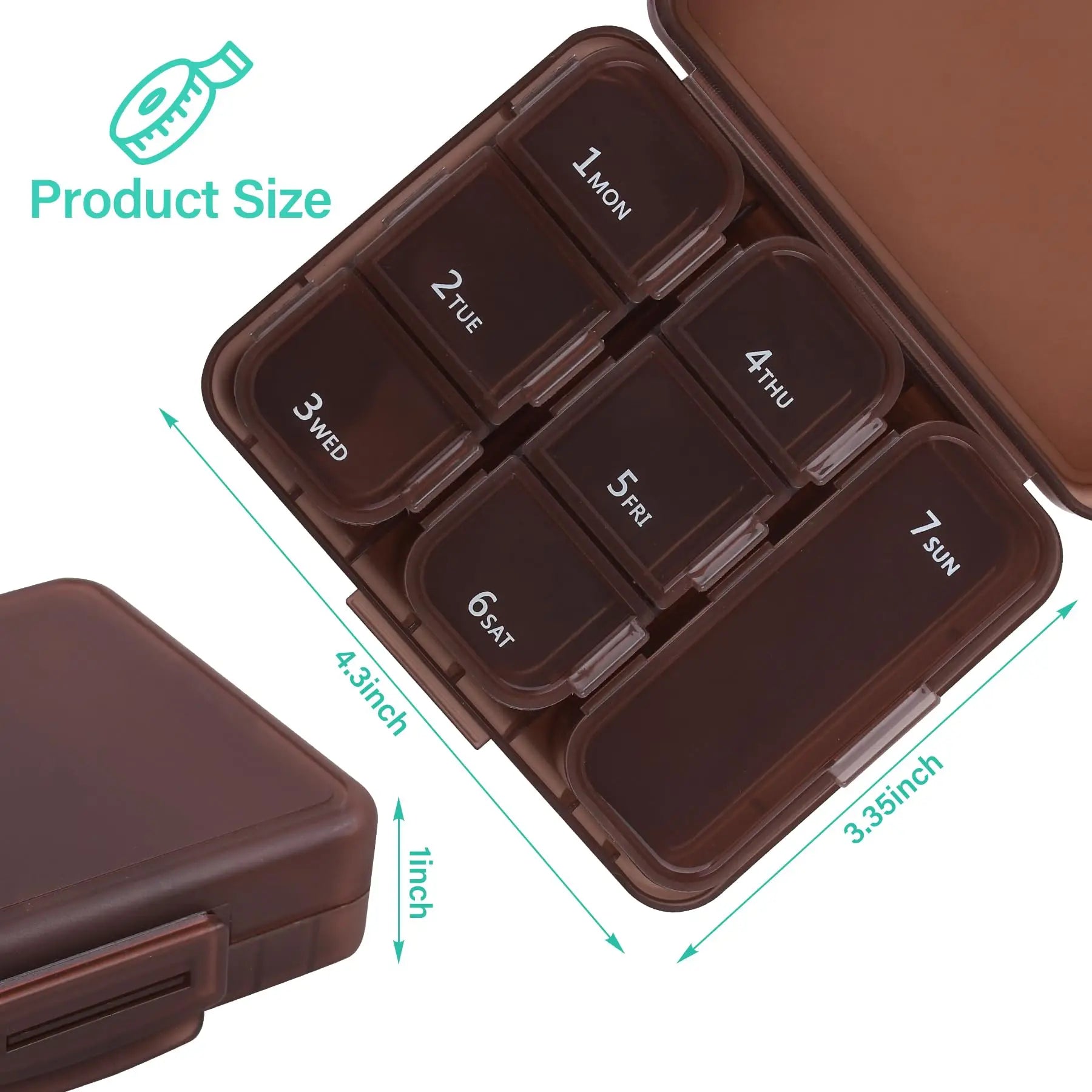 Pill Storage Box - Weekly Medication Organizer Container