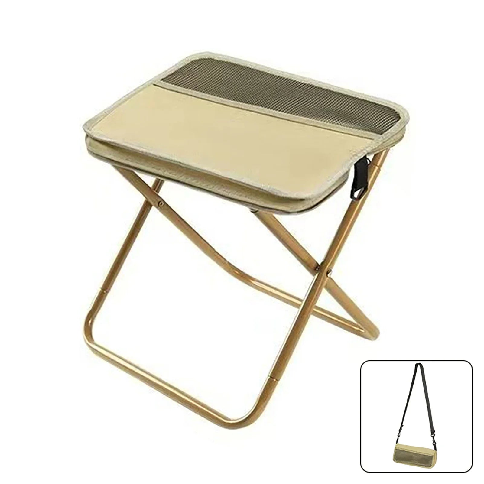 Foldable Camping Stool - Portable Backpack Chair for Outdoor Fishing Travel