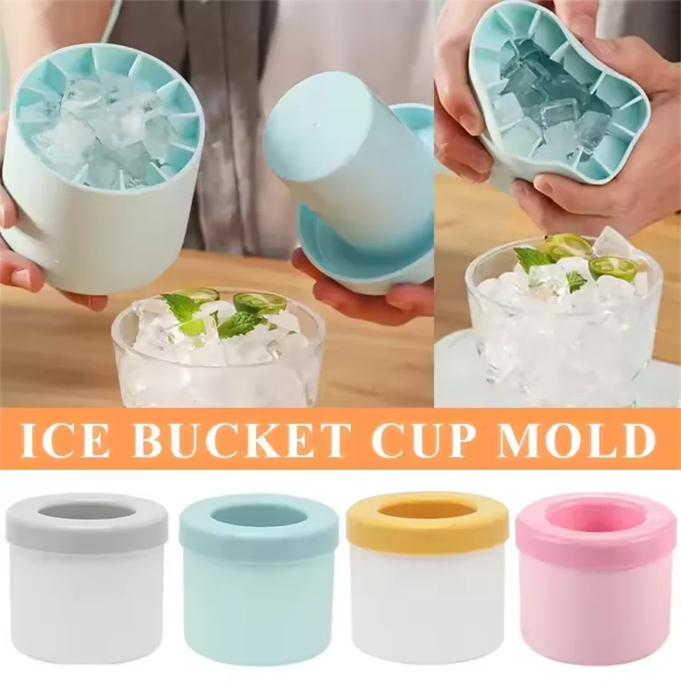 Food Grade Silicone Ice Cube Maker - Cylinder Ice Mold Tray