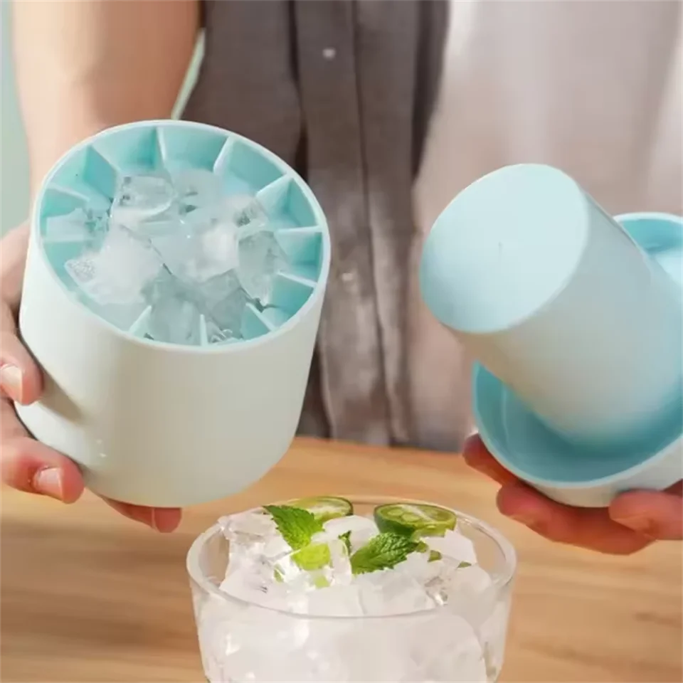 Food Grade Silicone Ice Cube Maker - Cylinder Ice Mold Tray
