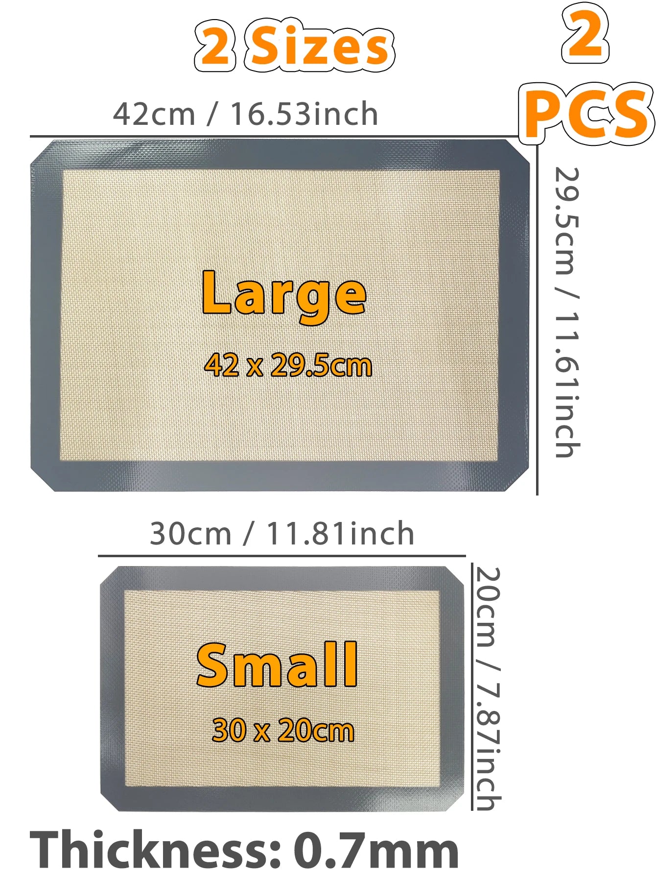 Silicone Baking Mats Set - Reusable Non-Stick Oven Liners