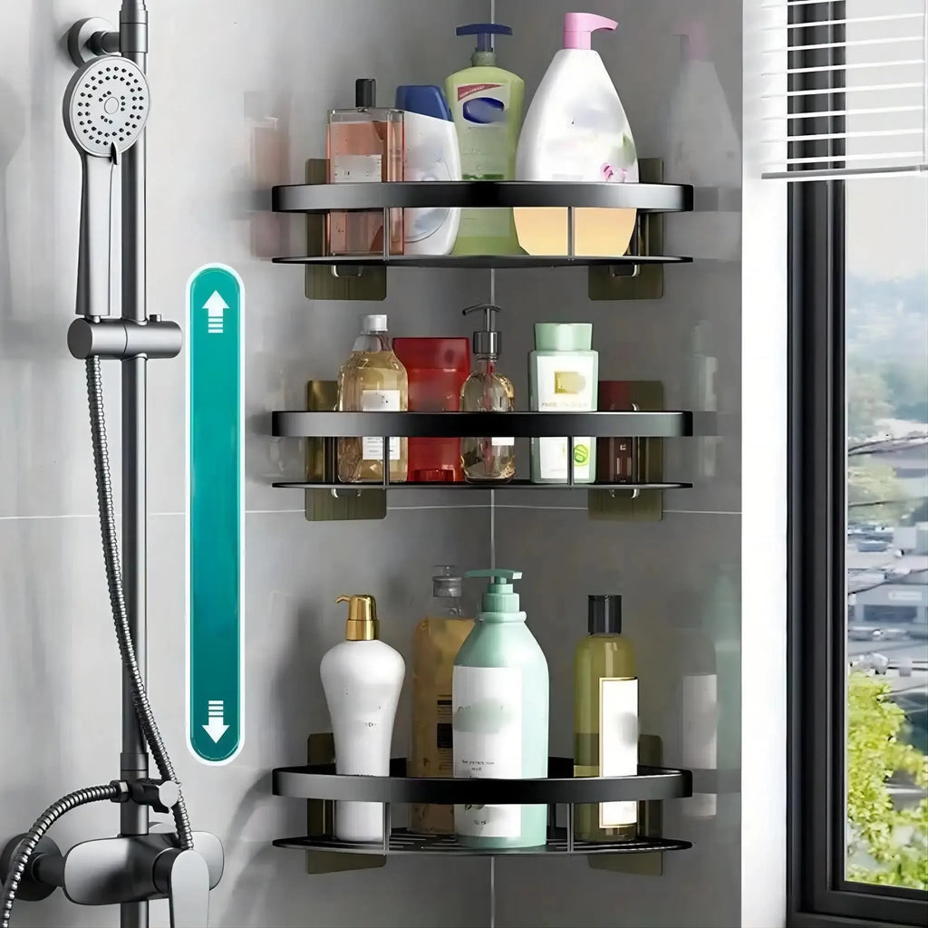 Triangle Bathroom Corner Shelf - Wall Mount Storage Organizer Rack