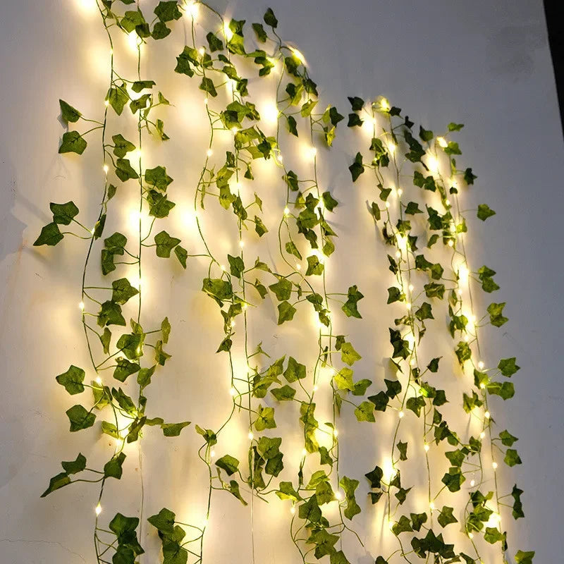Flower Green Leaf String Lights - Decorative LED Fairy Lights