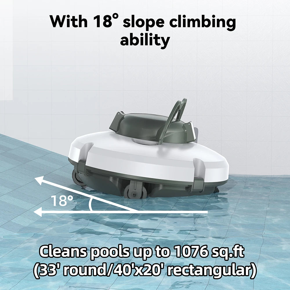 Redkey S100 Cordless Robotic Pool Cleaner - Automatic Swimming Pool Vacuum