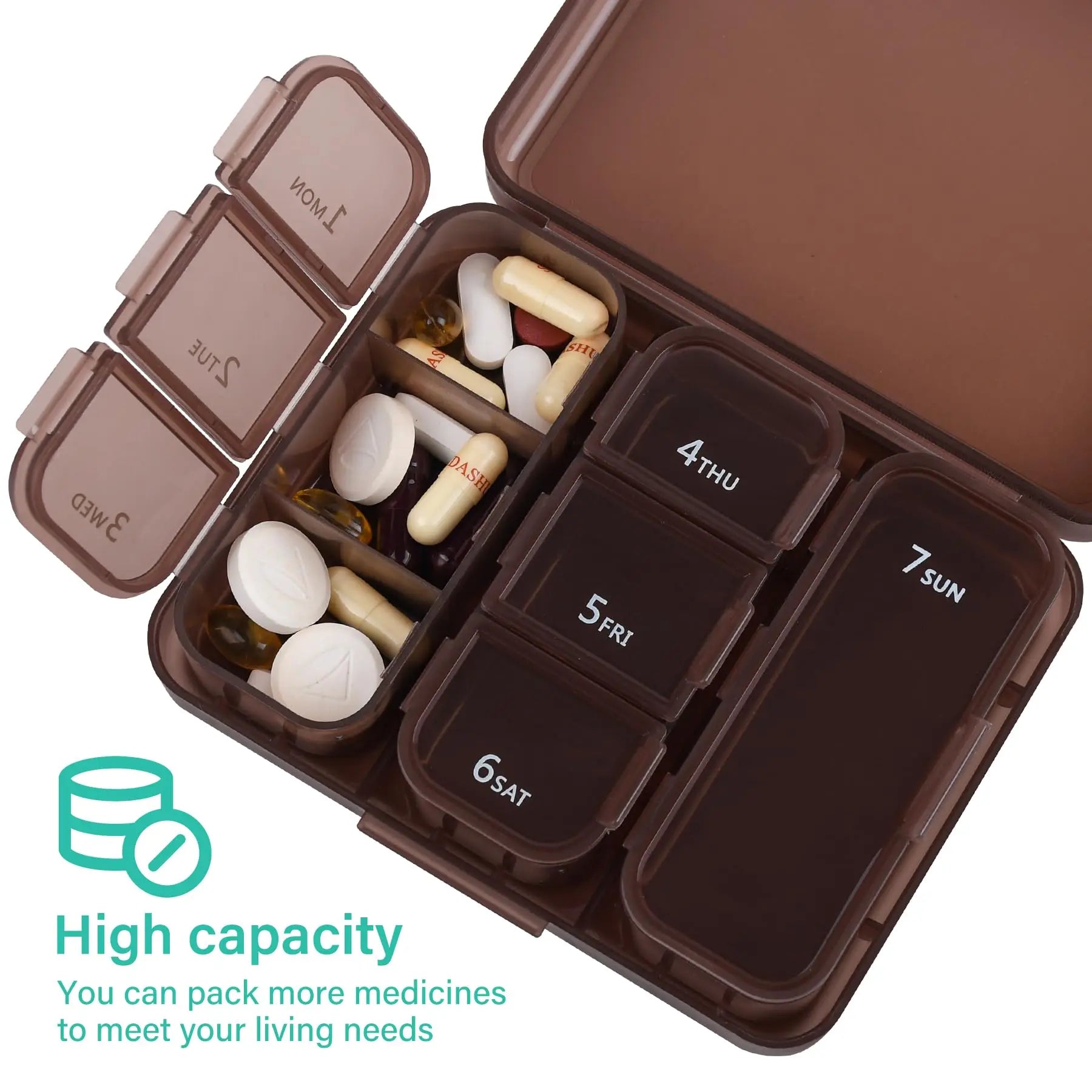 Pill Storage Box - Weekly Medication Organizer Container