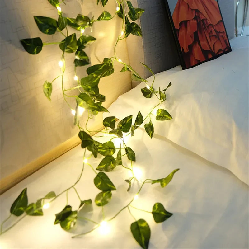 Flower Green Leaf String Lights - Decorative LED Fairy Lights