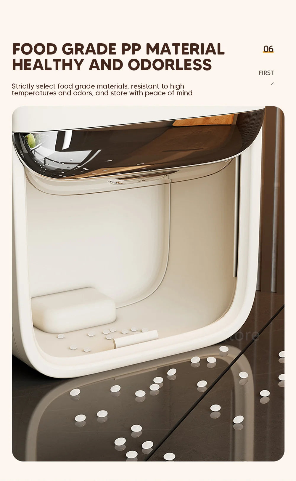 10KG Rice Storage Container - Airtight Cereal Dispenser Box