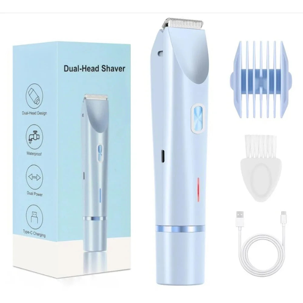 Electric Body Shaver - Dual Head Rechargeable Hair Remover Trimmer