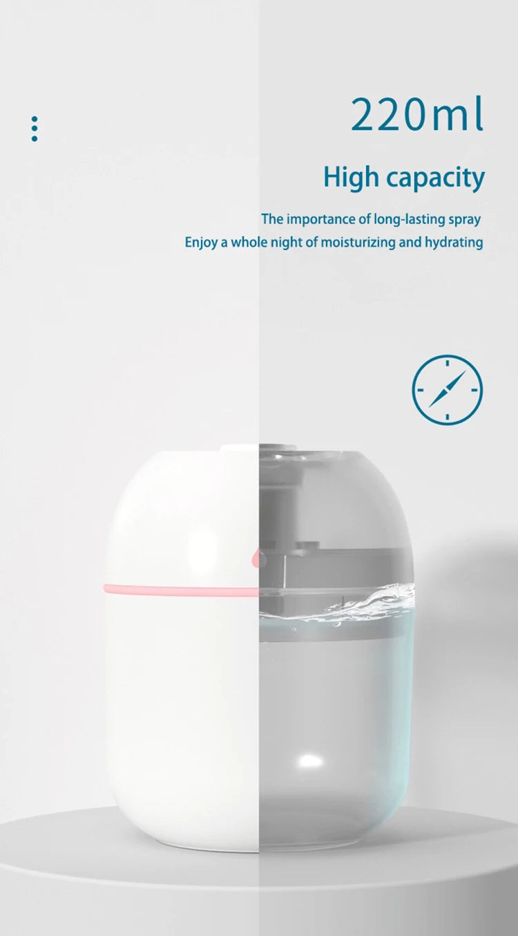 Mini Portable Air Humidifier - USB Water Drop Ultrasonic Mist Diffuser