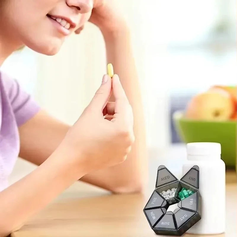 Pill Storage Box - Weekly Medication Organizer Container