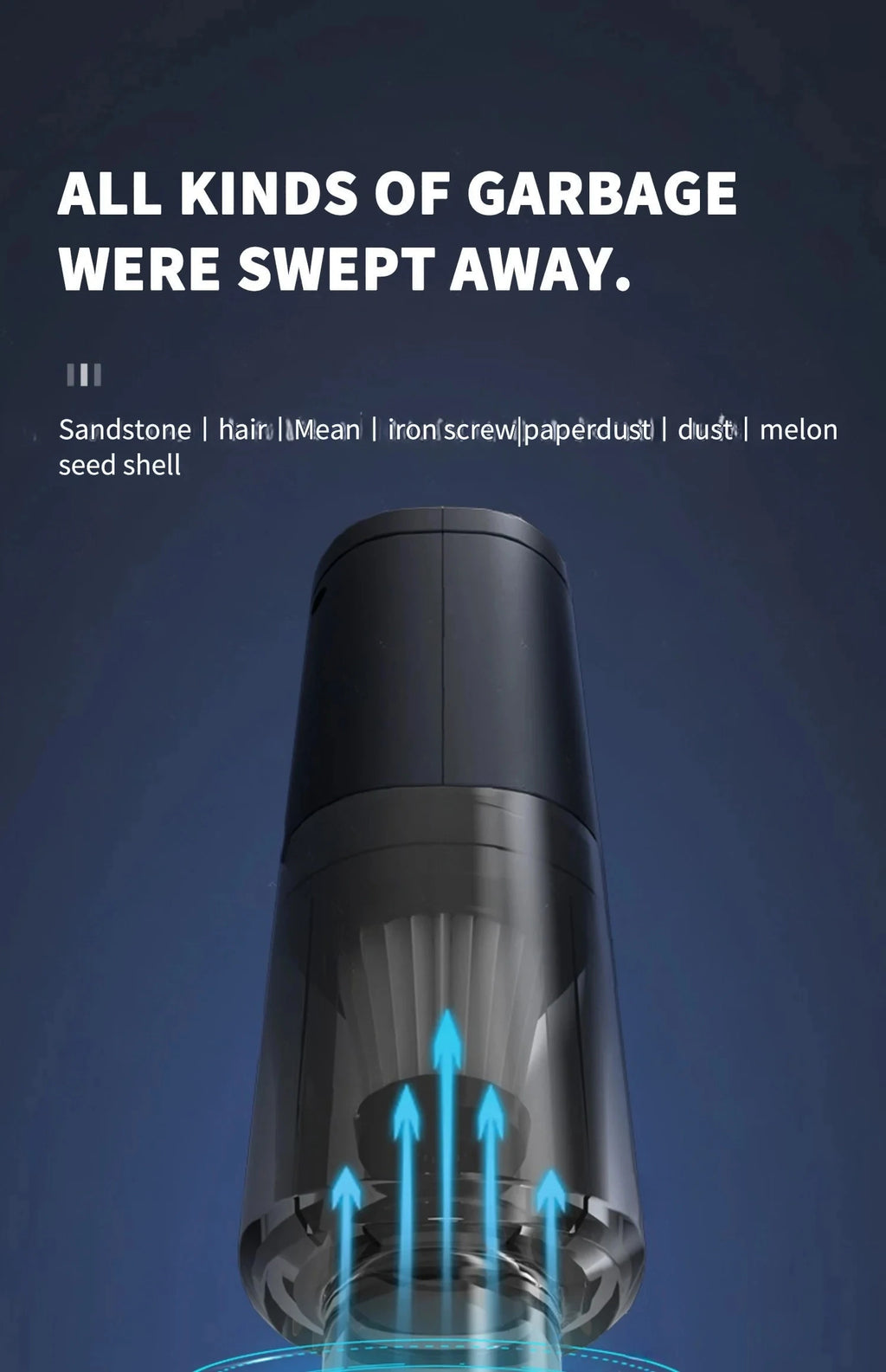 CENRR 98000PA Car Vacuum Cleaner - Cordless Handheld High Power