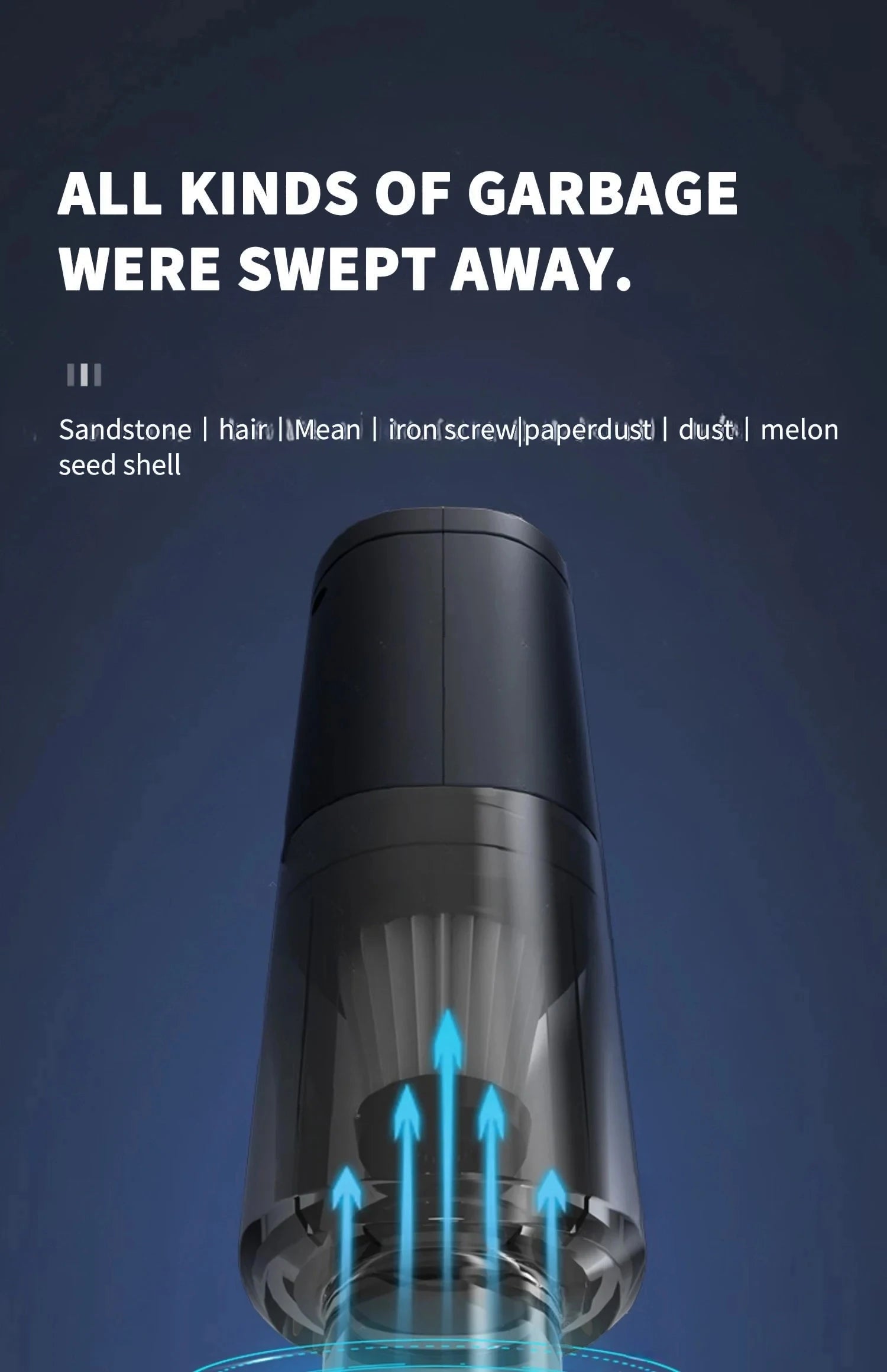 CENRR 98000PA Car Vacuum Cleaner - Cordless Handheld High Power