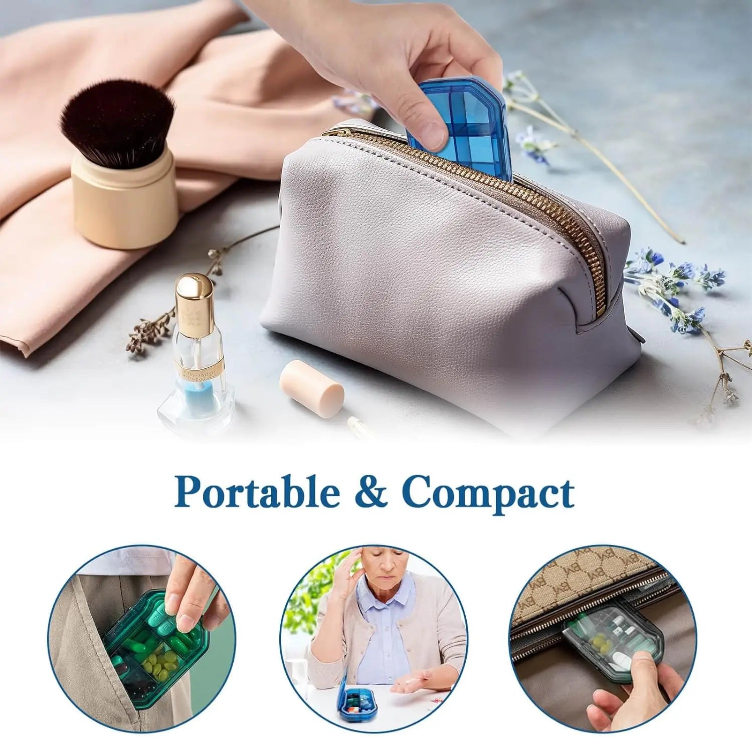 Pill Storage Box - Weekly Medication Organizer Container