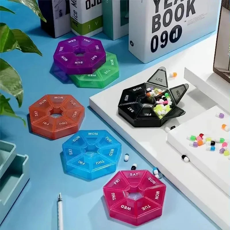 Pill Storage Box - Weekly Medication Organizer Container