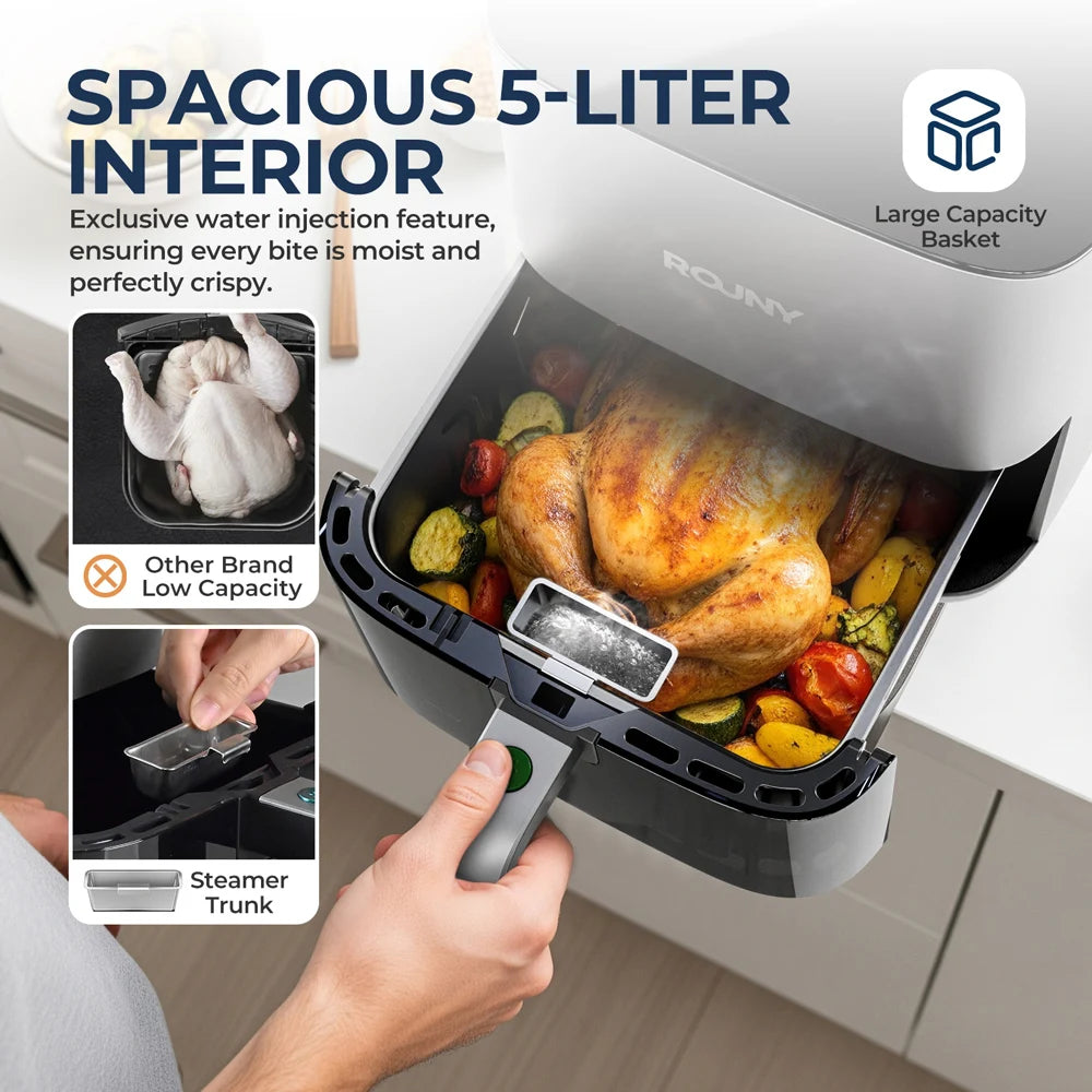 5L Air Fryer - Electric Oil-Free Fryer with Touch Control and Visible Window