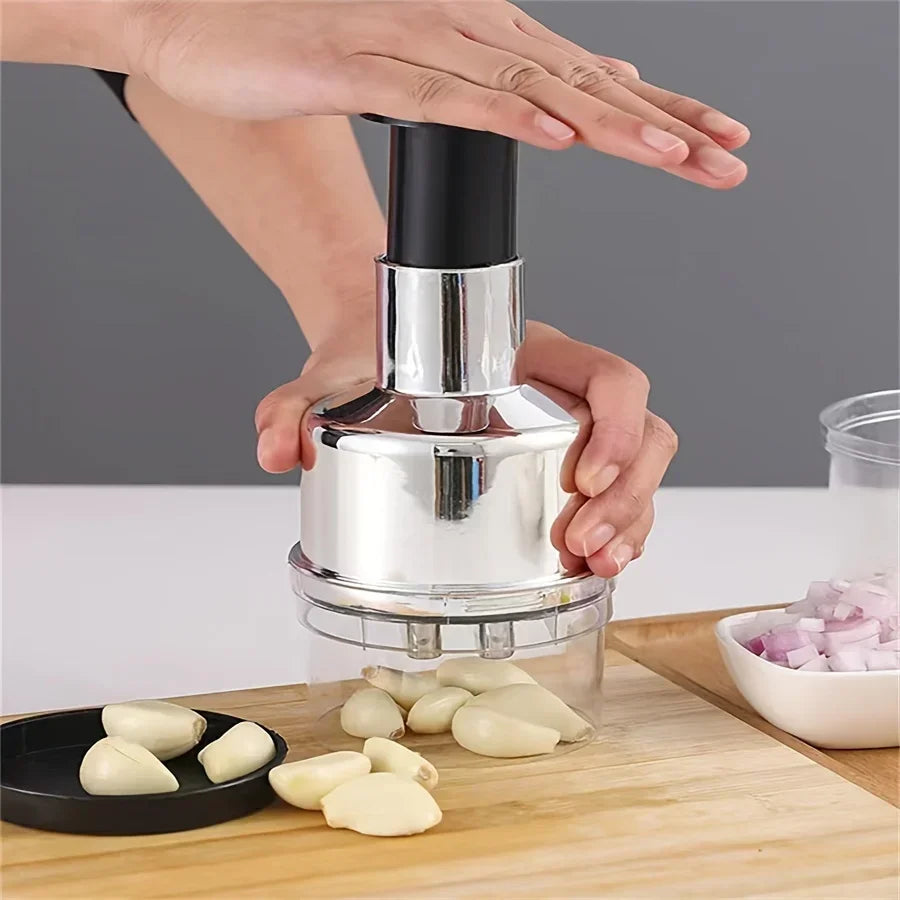 Stainless Steel Manual Garlic Press - Heavy Duty Mincer Crusher for Kitchen
