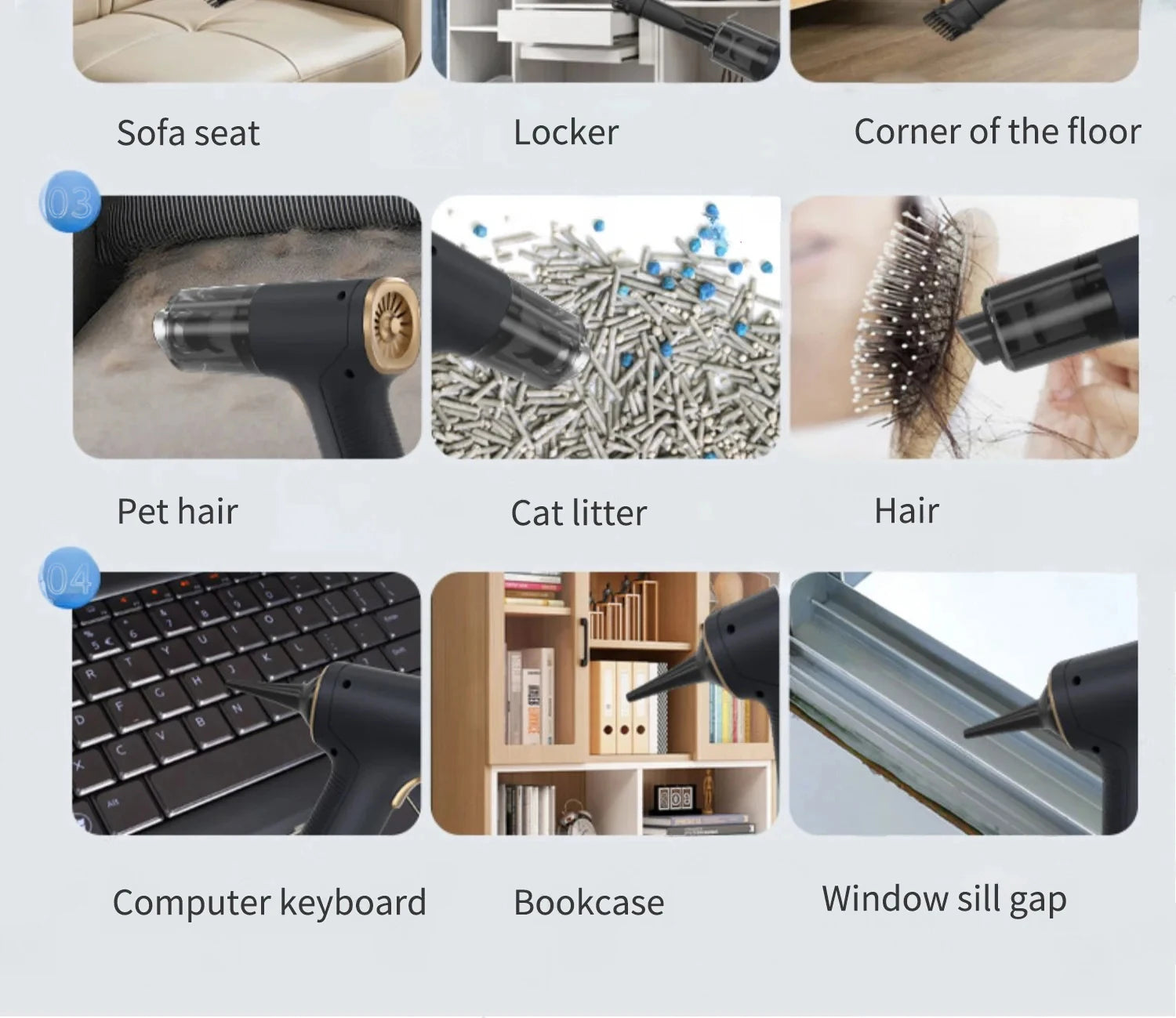 CENRR 98000PA Car Vacuum Cleaner - Cordless Handheld High Power