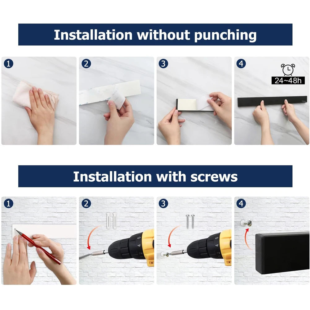 Magnetic Knife Holder - Wall Mount Stainless Steel Knife Strip Bar